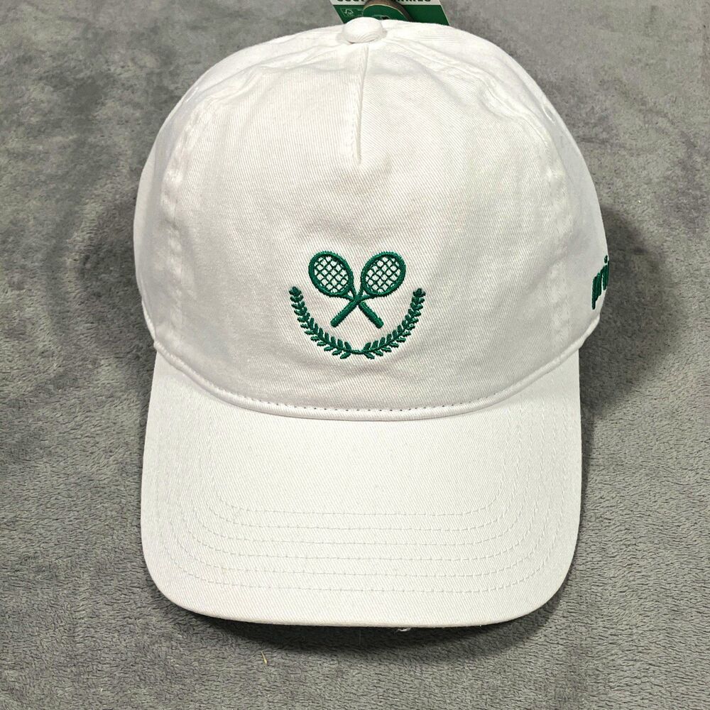 Prince Women’s Adjustable Tennis Cap Hat 100% Cotton White/Green One Size